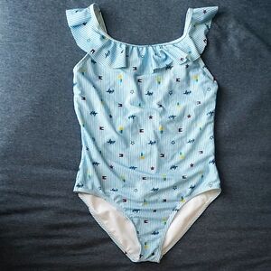 Tommy Hilfiger Kids Blue Striped One Piece Swimsuit